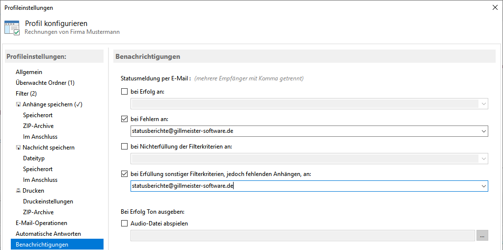 Outlook Statusbericht