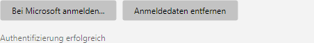 Erfolgreiche Anmeldung