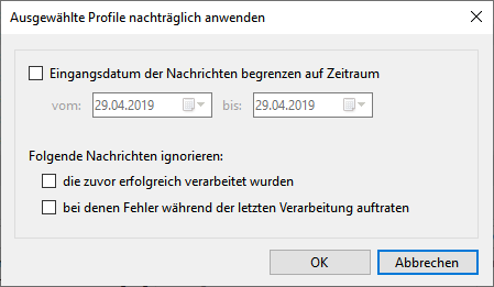 E-Mails eines Zeitraums ausdrucken