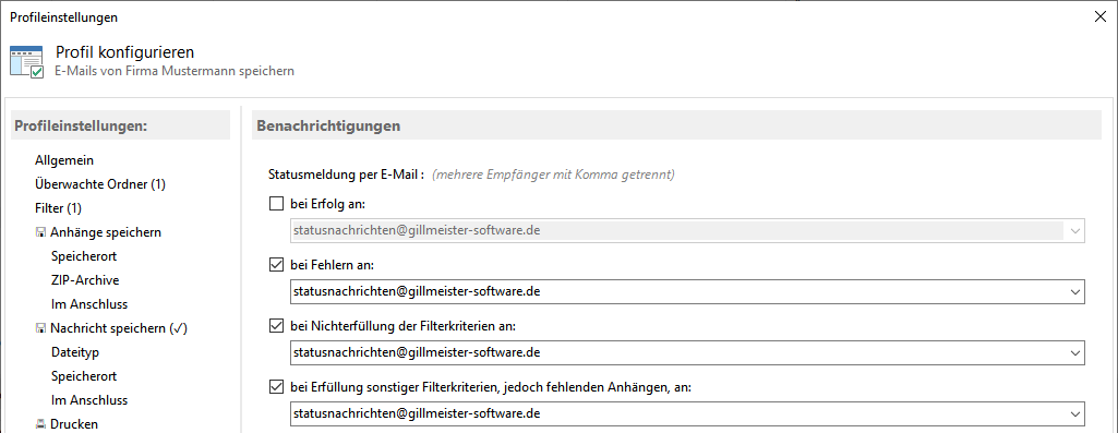 Outlook Statusbericht