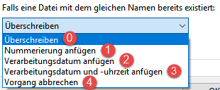 Beispiel für Aufzählungsnummerierung