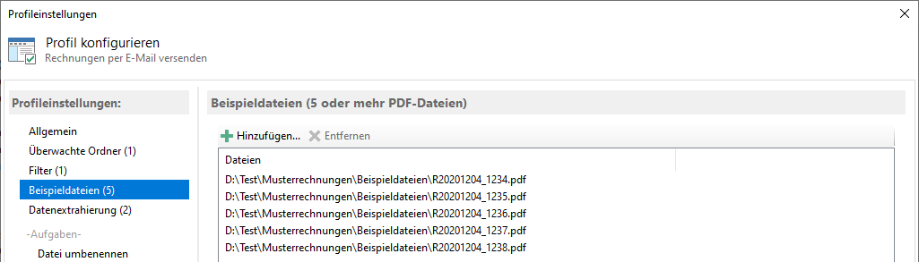 PDF-Beispieldateien hinzufügen