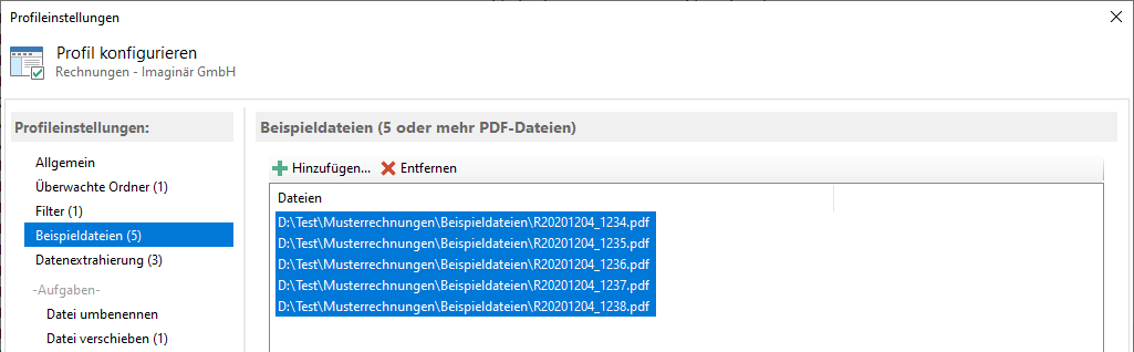 PDF-Beispieldateien hinzufügen