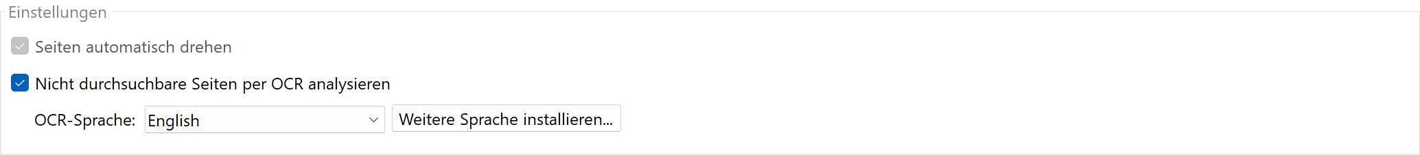 OCR-Einstellungen