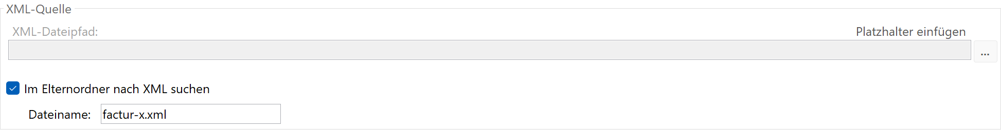 XML-Quelle konfigurieren