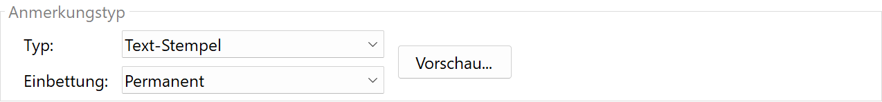 Einbettungsmodus wählen