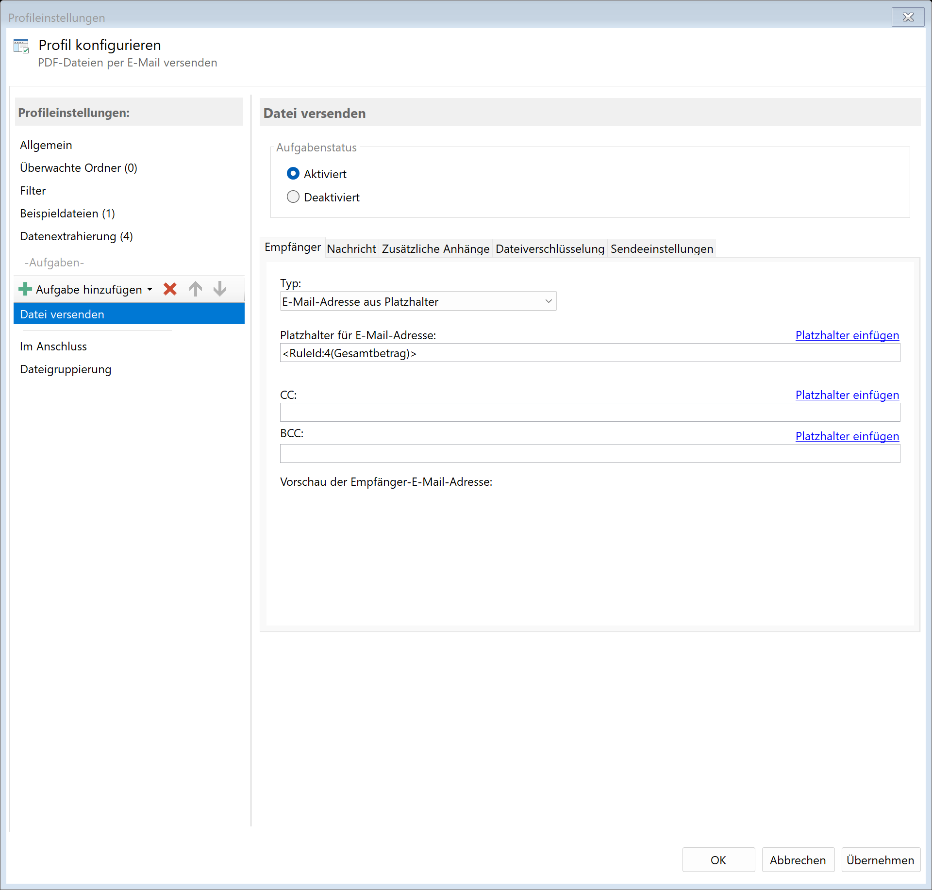 Aufgabe: E-Mail versenden