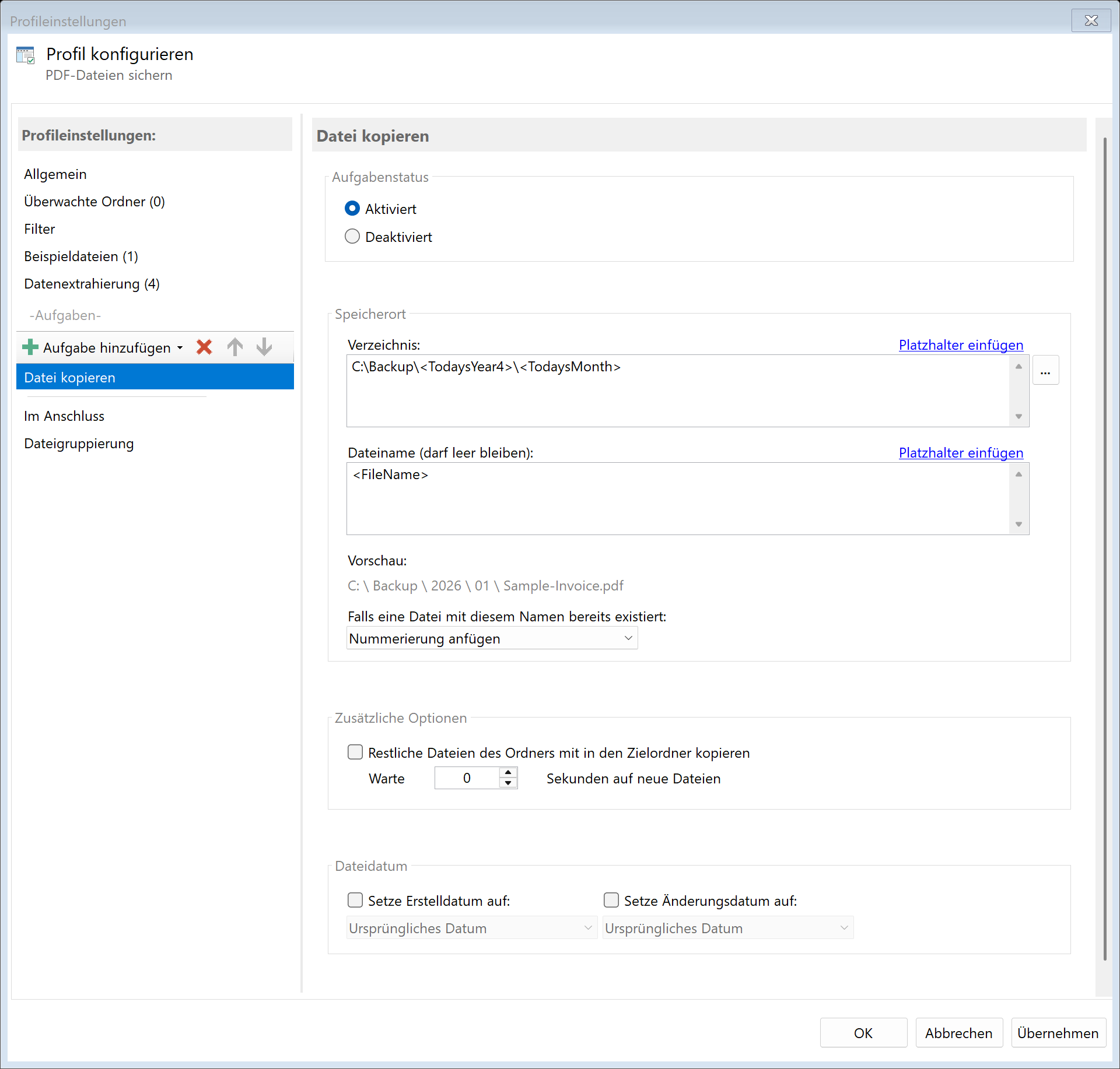 Aufgabe: Datei kopieren