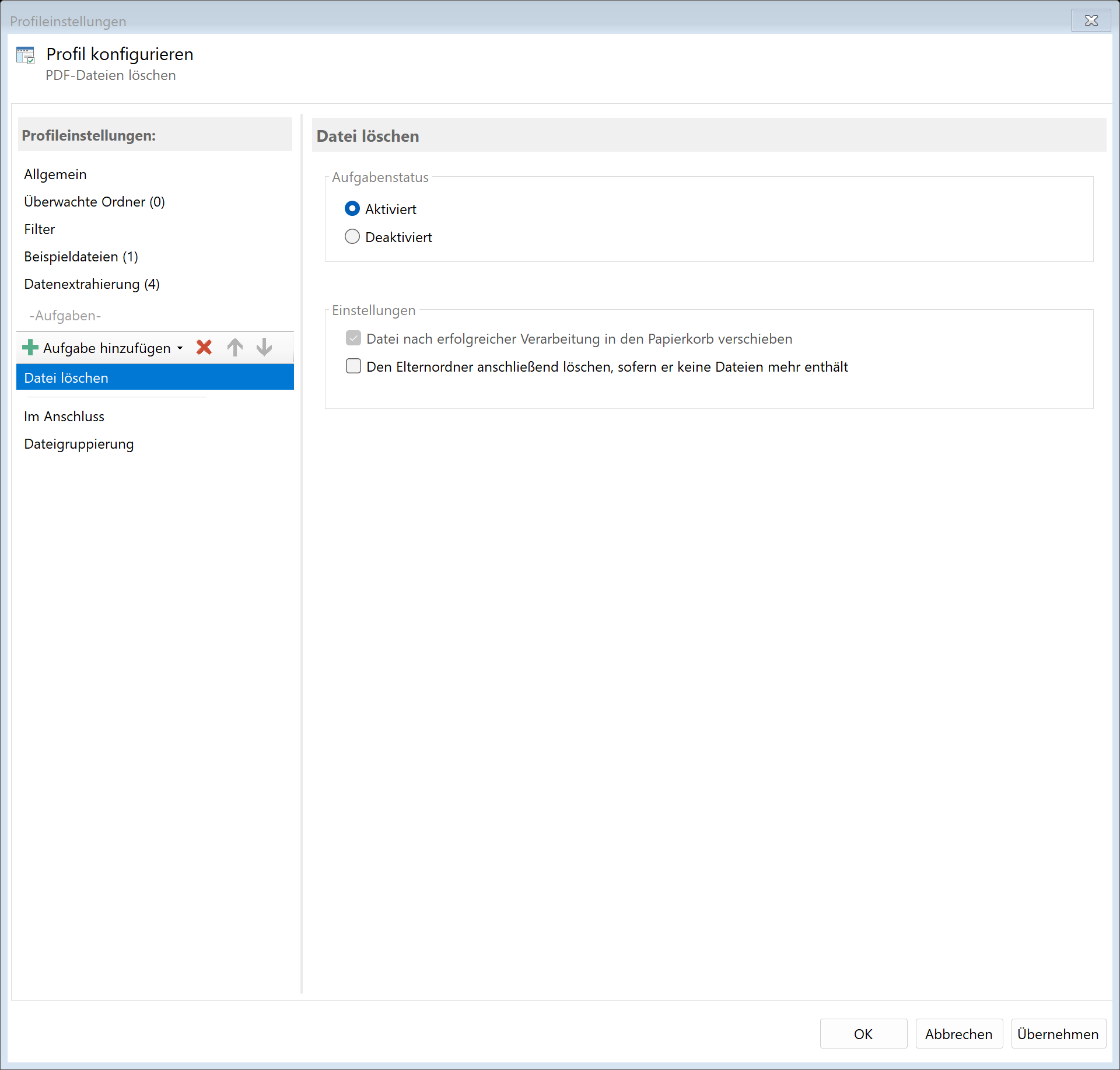 Aufgabe: Datei löschen